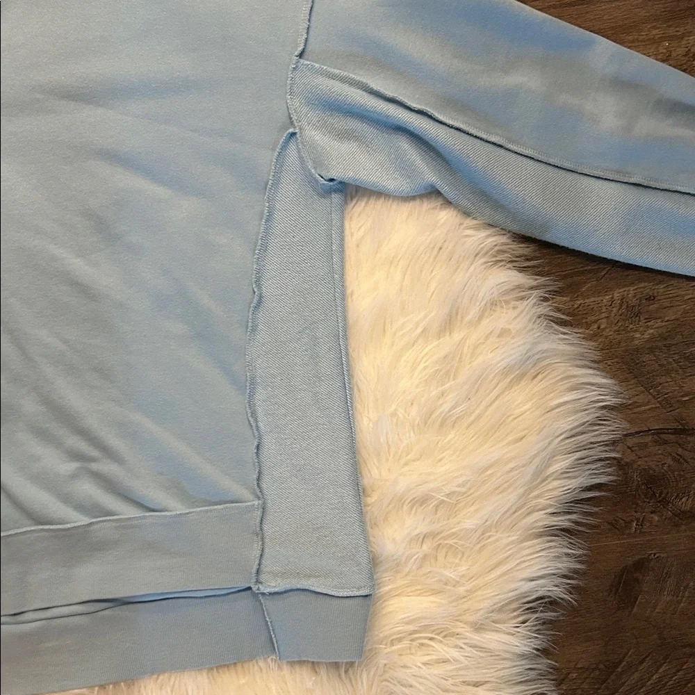Light Blue Button-Up Sweatshirt